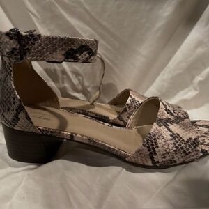 Clarks Beige Snakeskin Women's Sandals